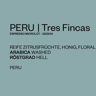 PERU Tres Fincas | Microlot Espresso | Geisha, washed