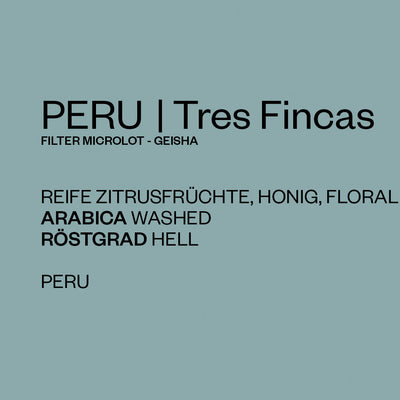 PERU Tres Fincas | Filterkaffee Microlot | Geisha, washed